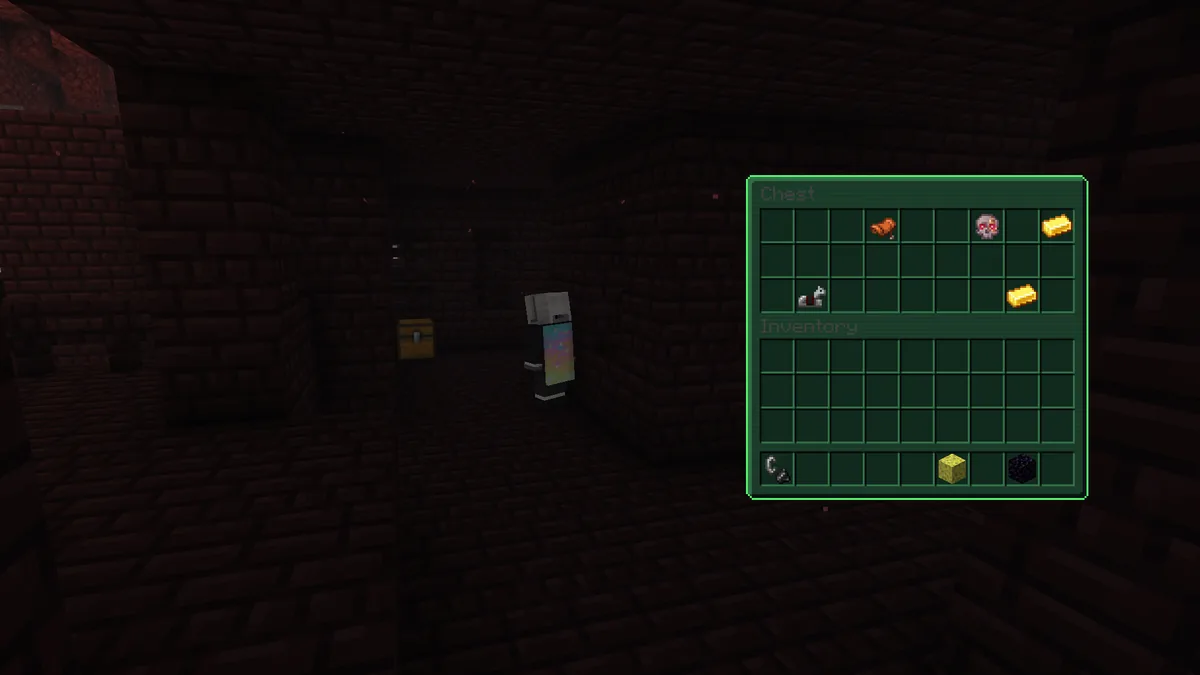 El mismo tótem, esta vez en un cofre dentro de una fortaleza del Nether